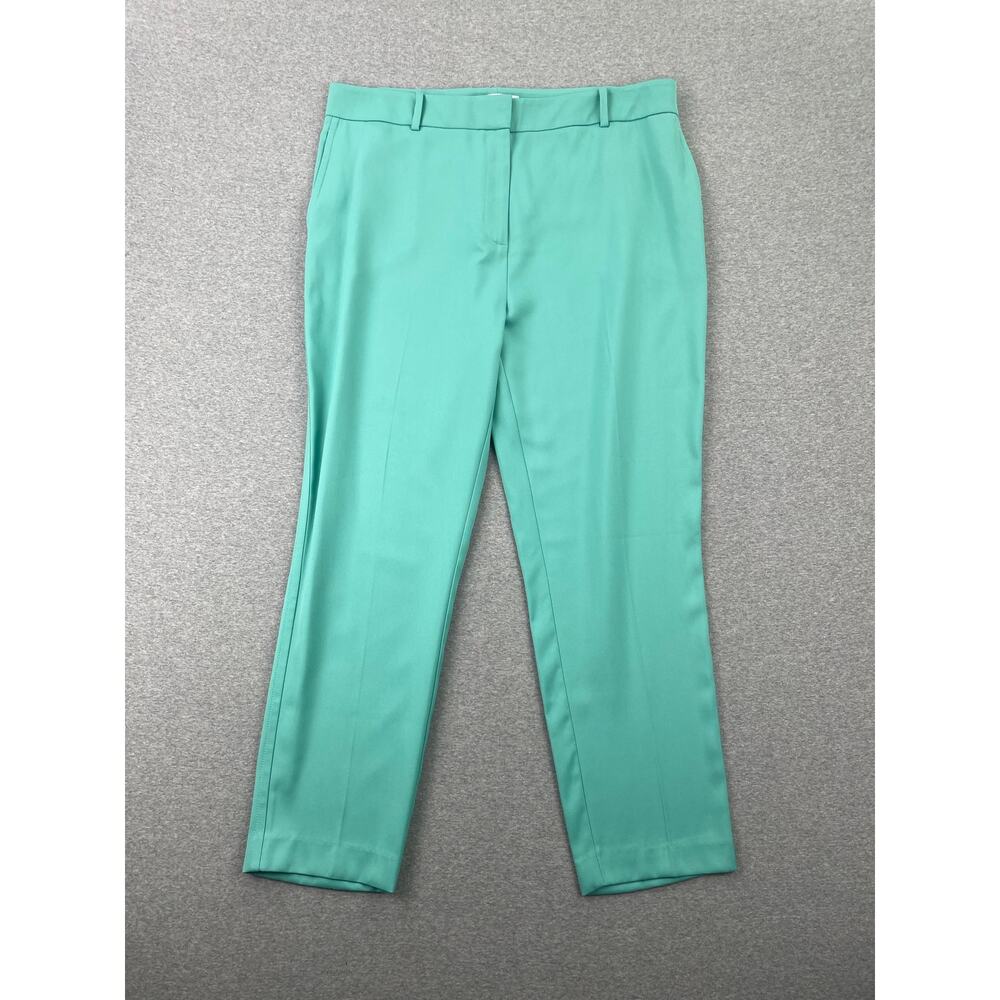 REISS Ember High-Rise Slim Straight Leg Trouser Pants Womens 14 Teal Blue Green - Picture 4 of 14